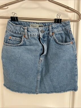 Top shop moto petite jean skirt
